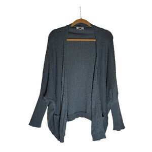 Evereve Navy Izzie Cardigan Nubby Open Front Long Sleeve Sweater Size Small